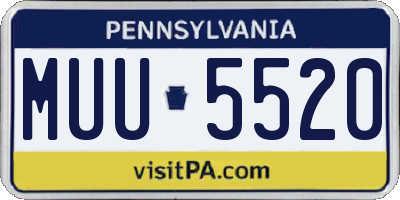 PA license plate MUU5520