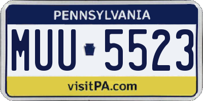 PA license plate MUU5523