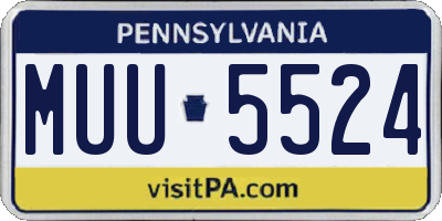 PA license plate MUU5524