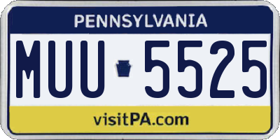 PA license plate MUU5525