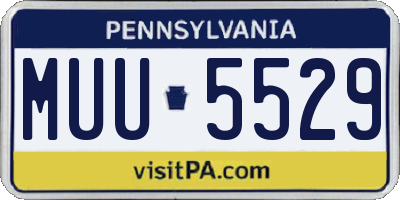 PA license plate MUU5529