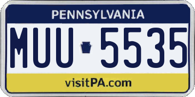 PA license plate MUU5535
