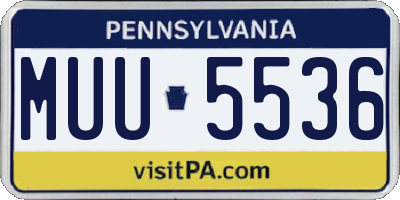PA license plate MUU5536