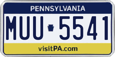 PA license plate MUU5541