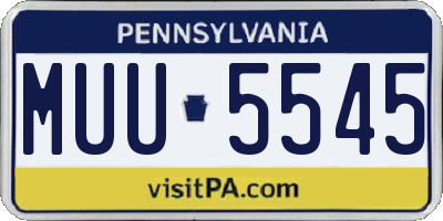 PA license plate MUU5545