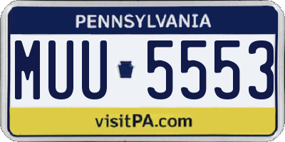 PA license plate MUU5553