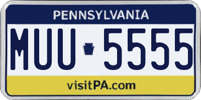 PA license plate MUU5555