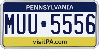 PA license plate MUU5556