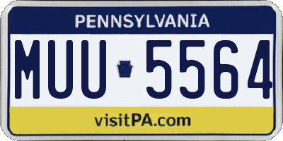 PA license plate MUU5564