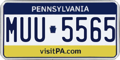 PA license plate MUU5565
