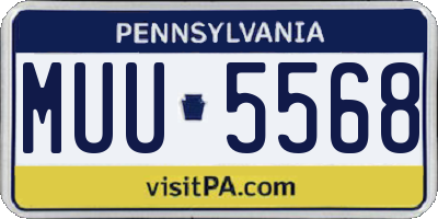 PA license plate MUU5568