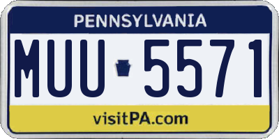 PA license plate MUU5571