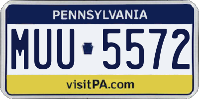 PA license plate MUU5572