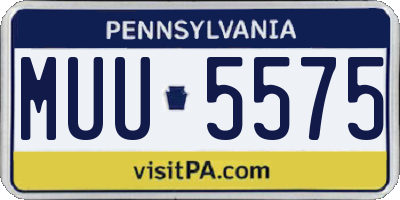 PA license plate MUU5575