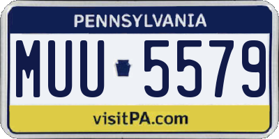 PA license plate MUU5579