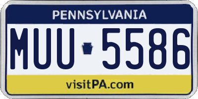 PA license plate MUU5586
