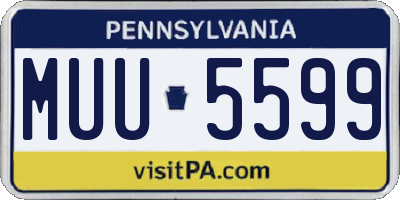 PA license plate MUU5599