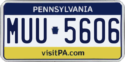 PA license plate MUU5606