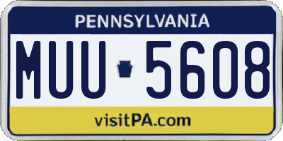 PA license plate MUU5608