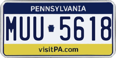 PA license plate MUU5618