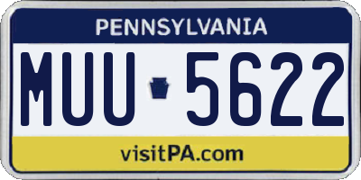 PA license plate MUU5622