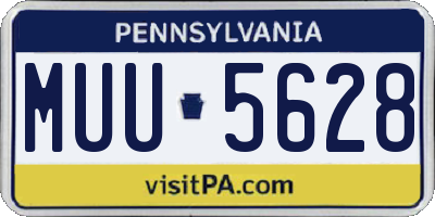 PA license plate MUU5628