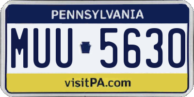 PA license plate MUU5630