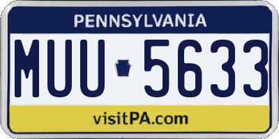 PA license plate MUU5633