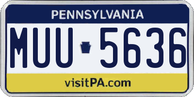 PA license plate MUU5636
