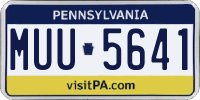 PA license plate MUU5641