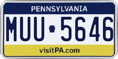 PA license plate MUU5646
