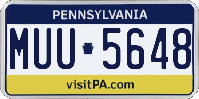 PA license plate MUU5648