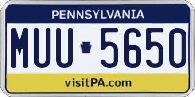 PA license plate MUU5650