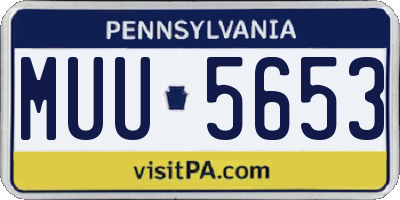 PA license plate MUU5653
