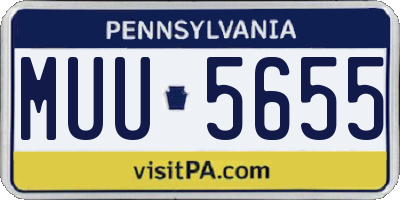 PA license plate MUU5655
