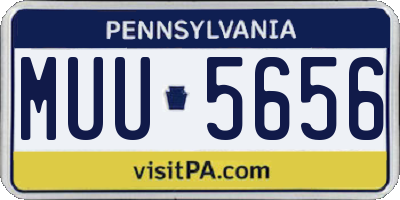 PA license plate MUU5656