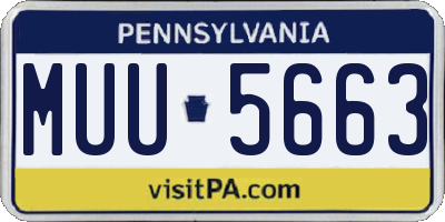 PA license plate MUU5663