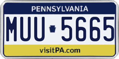 PA license plate MUU5665