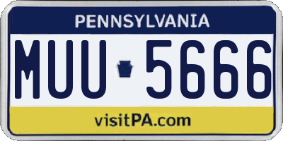 PA license plate MUU5666