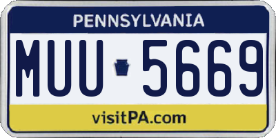 PA license plate MUU5669