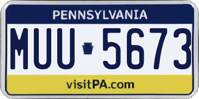 PA license plate MUU5673