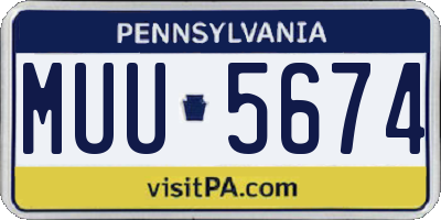 PA license plate MUU5674