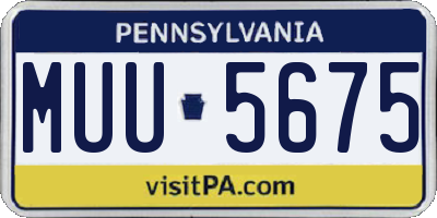 PA license plate MUU5675