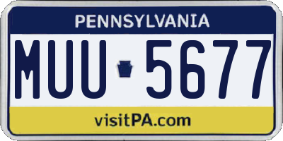 PA license plate MUU5677