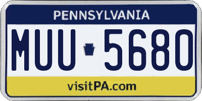 PA license plate MUU5680