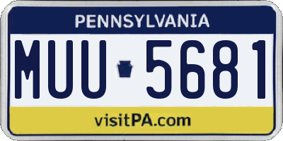 PA license plate MUU5681