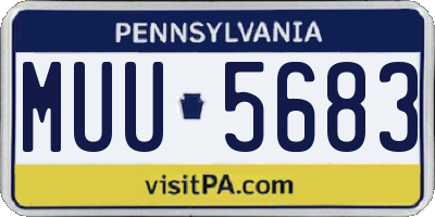 PA license plate MUU5683
