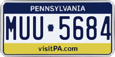 PA license plate MUU5684