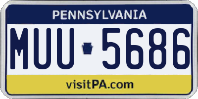 PA license plate MUU5686