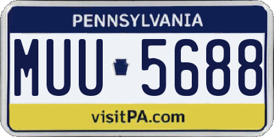 PA license plate MUU5688